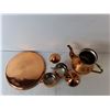 Image 2 : Copper Dish Set- Teapot, Creamer, Sugarbowl, Plate