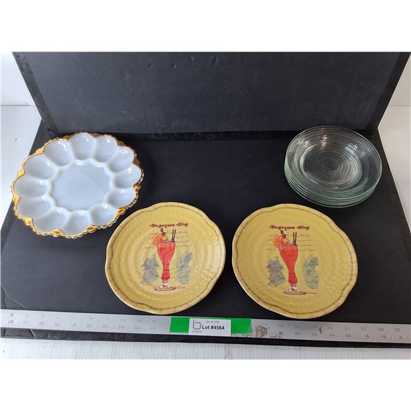Milk Glass, Glass & Singapore Plates
