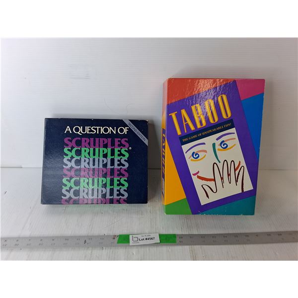 (2) Games- Taboo & A Question of Scruples