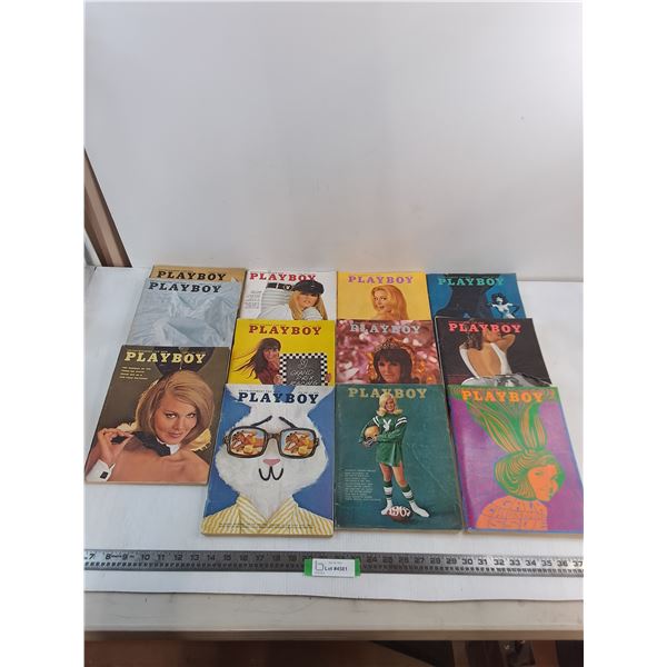Complete Vintage 12-Issue Set of 1967 Playboy Magazines