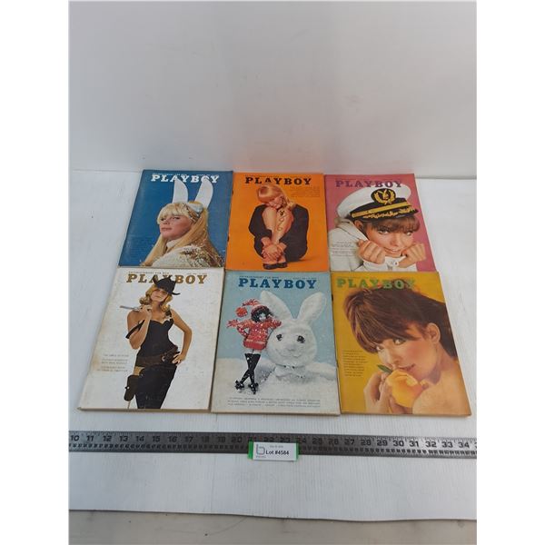 (6) Vintage Playboy Magazines from 1966