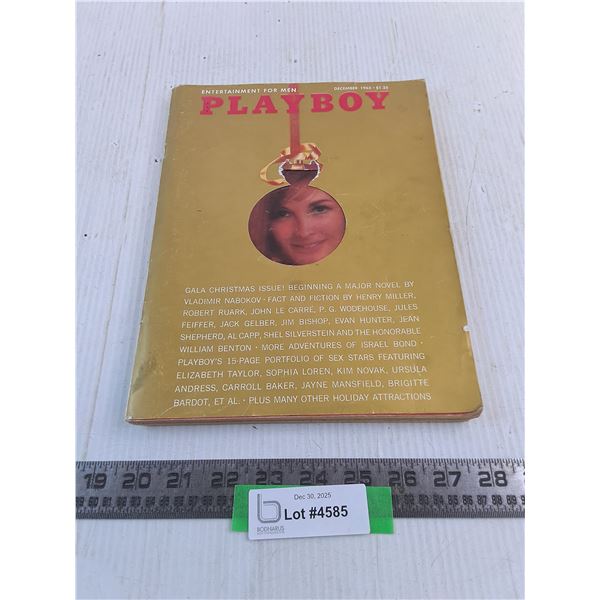 Vintage December 1965 Playboy Magazine - Centerfold Missing