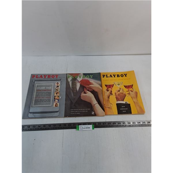 (3) Vintage Playboy Magazines from 1960