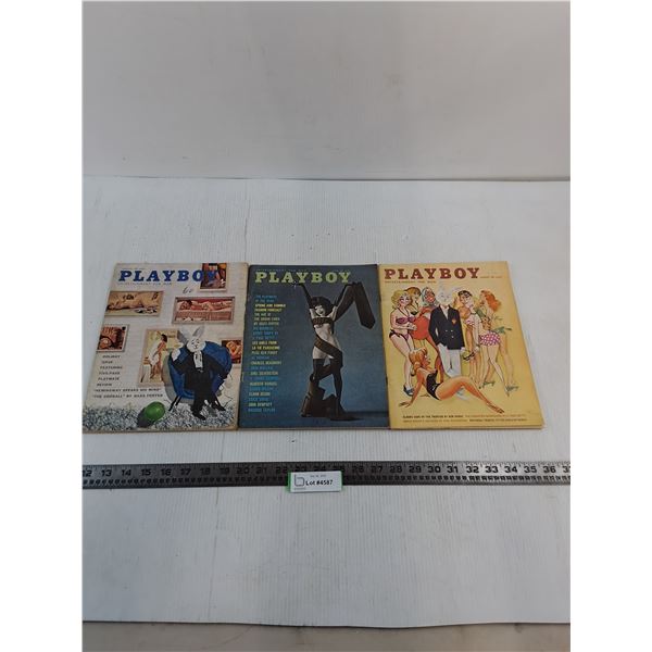 (3) Vintage Playboy Magazines from 1961