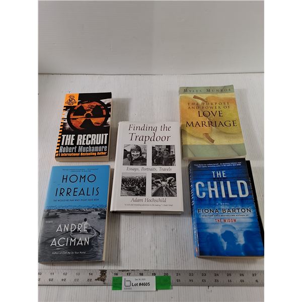 Lot Of (5) Books, Finding the Trapdoor, The Child, The Recruit, Misc