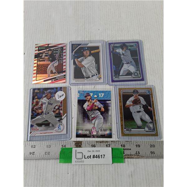 (6) MLB Cards, Spencer Torkelson, David Price, Misc, Cannot Guarantee Authenticity
