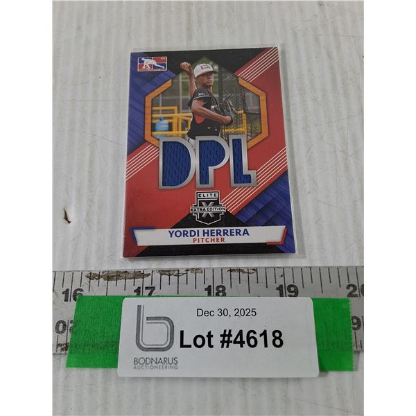 Yordi Herrera Elite Extra Edition Gameworn Material Baseball Card,  Cannot Guarantee Authenticity