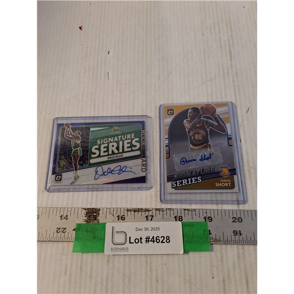 (2) Signature Series Optic Basketball Cards, Purvis Short, Dale Ellis, Cannot Guarantee Authenticity