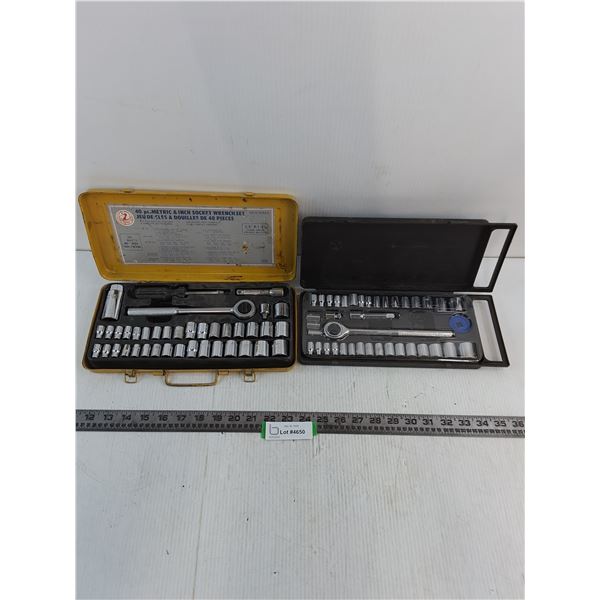 (2) Imperial & Metric Ratchet/Socket Sets (Black Appears Unused)