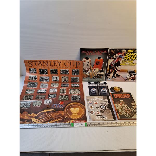 Lot of Assorted NHL Memoribilia-Poster,Sticker Books,Wallet and more