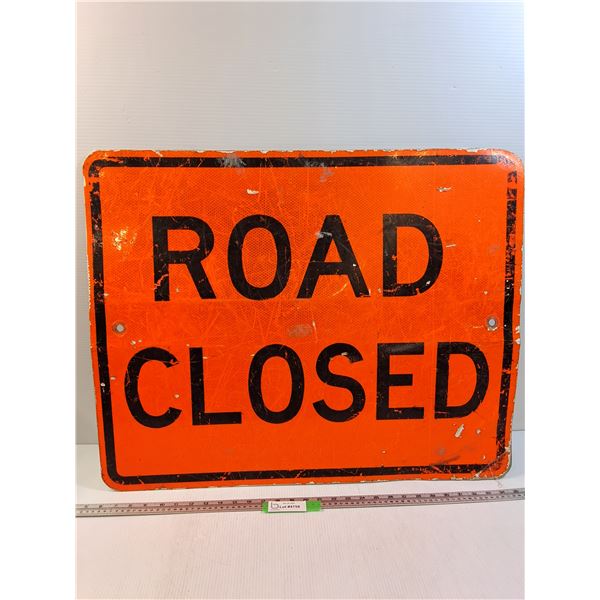 * Road Closed Road Metal Sign - 24" x 30" - Preferred Pick-Up