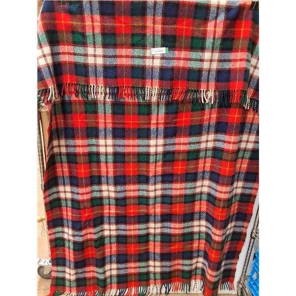 Plaid Wool Throw Blanket
