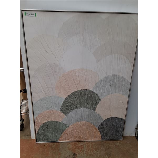 * Metal Framed Canvas "Seashells" Wall Art - 47" x 36" - CANNOT SHIP