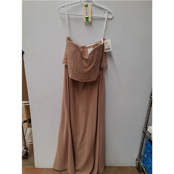 * Adrianna Papell Rose Gold Colored Gown - Size 14