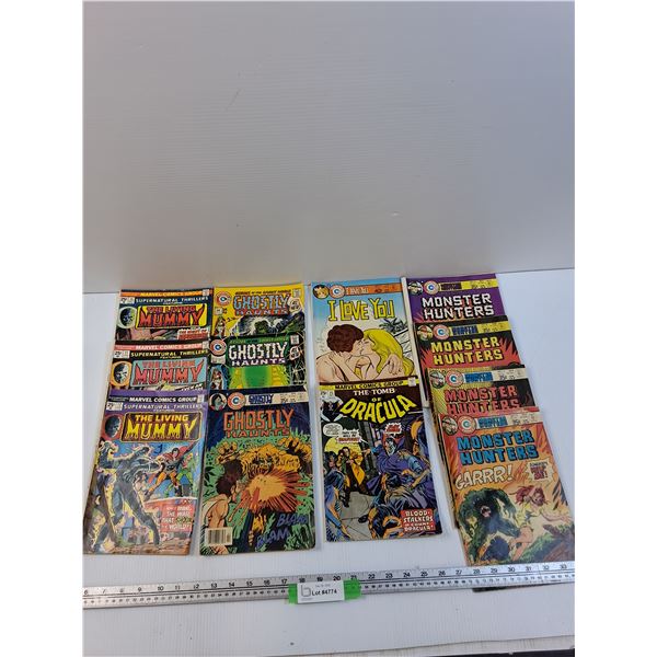 (12) Comicbooks: The Living Mummy, Ghostly Haunts, Monster Hunters, Misc