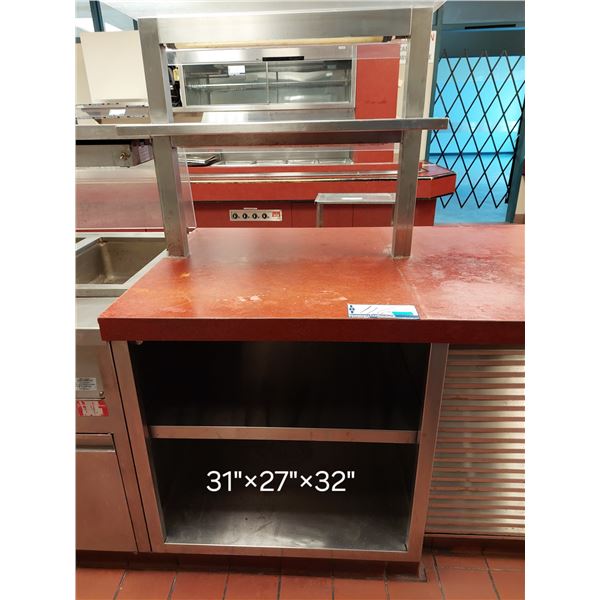 UNITÉ DE RANGEMENT AVEC TABLETTE EN INOX 31"X27"XX32"