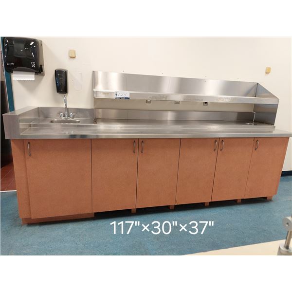 MEUBLE DE RANGEMENT AVEC ÉVIER ET TABLETTE 117"X30"X37"