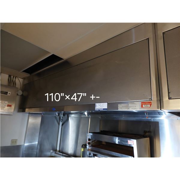 HOTTE DE VENTILATION 120"X44" GAYLORD +-110"X47" A/PANNEAU DE CONTROLE ET SYSTÈME D'EXTINCTEUR