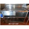 Image 1 : TABLE DE PRÉPARATION EN INOX 46"X30"X36"