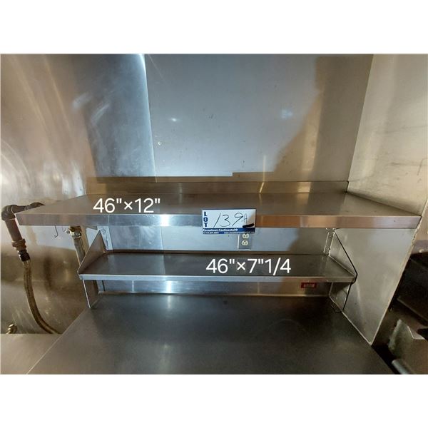 LOT DE 2 TABLETTES EN INOX VOIR PHOTO