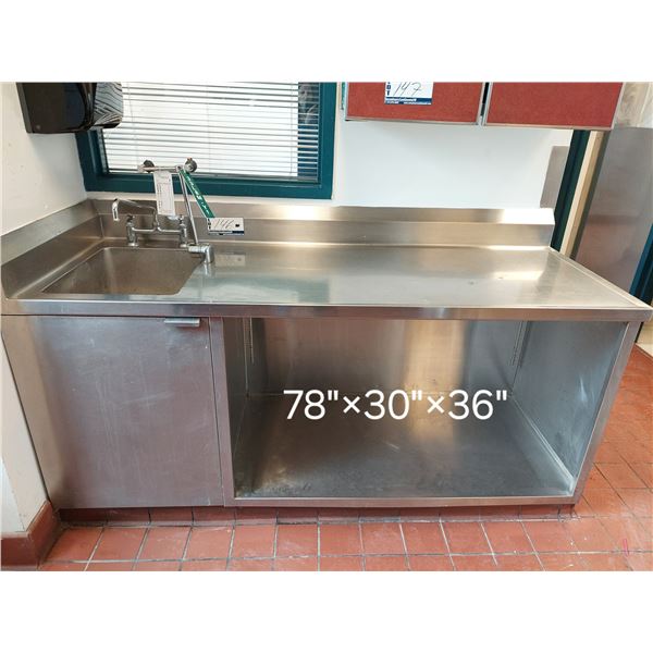 TABLE DE TRAVAIL W/ÉVIER 78"X30"X36"