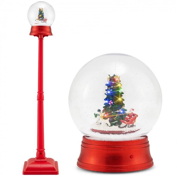 5 Ft Musical Christmas Street Lamp with 8 Tunes and Blowing Snow