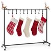 Image 1 : 10-Hook Christmas Stocking Holder Stand on Wheels Freestanding Rack