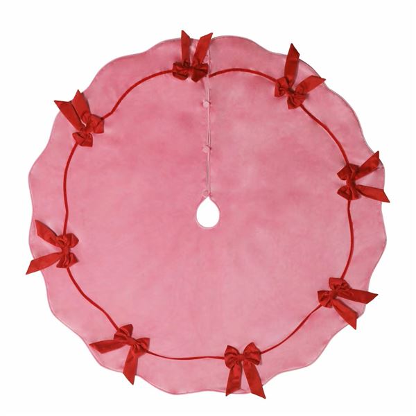 Pink with Red Bows Tree Skirt by Ashland