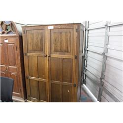 Solid Oak Upright 2 Door Cabinet