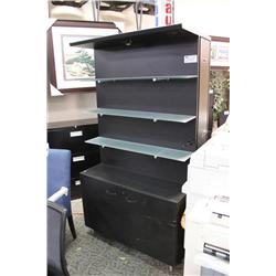 Black With Glass Shelf Display Cabinet