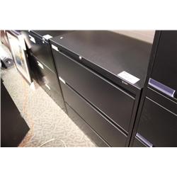Black 3 Drawer Lateral File Cabinet