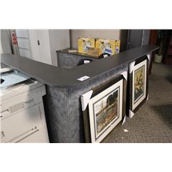 Grey U-Shaped Reception Station With Wall Mount