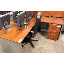 Cherry Bowfront L-Shaped Executive Desk