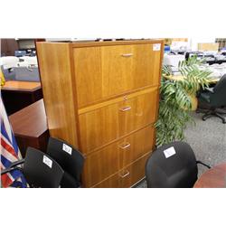 Cherry 4 Drawer Lateral File Cabinet