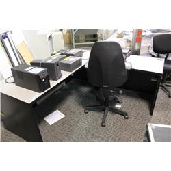 3 Grey L-Shaped Work Stations