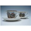 Image 2 : Pair of Occupied Japan Porcelain Cups and Saucers, Rococo Scene