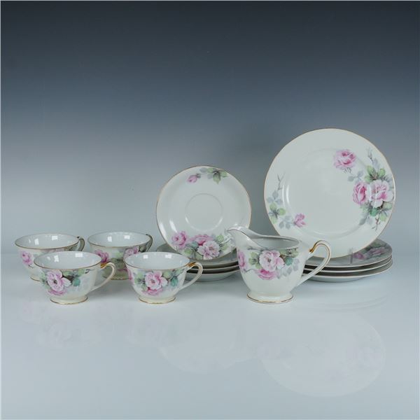 13pc Japanese Aichi China Pink Roses Pattern Tea Set