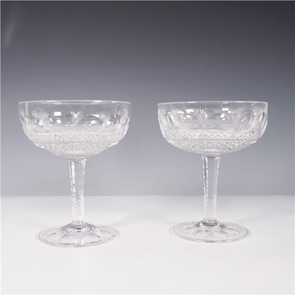 Set of 2 Cut Crystal Champagne Coupes