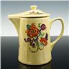 Image 2 : Vintage Yellow Glazed Ceramic Coffee Pot with Polychrome Floral Motif
