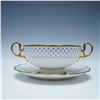 Image 1 : 2pc Royal Chelsea English Bone China Gray & Gold Soup Cup and Saucer