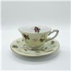 Image 1 : Porcelain Cup and Saucer, Floral Gilt Design