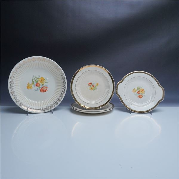 5pc Royal China Porcelain Floral Bowl and Plate Set