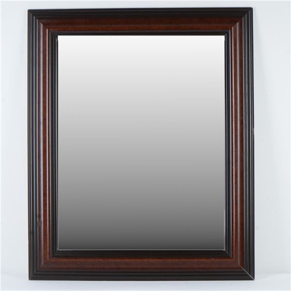 Contemporary Wall Mirror with Brown and Black Frame