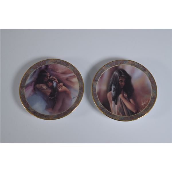 2pc Bradford Editions Miniature Plates, Native Beauty Series