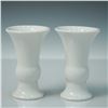 Image 1 : 2pc Williamsburg Global Views White Flared Mini Vases