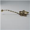 Image 3 : Vintage Pierced Leaf-Form Gilt Spoon with Twisted Handle