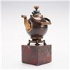 Image 1 : Miniature Stone and Brass Teapot Sculpture