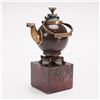 Image 2 : Miniature Stone and Brass Teapot Sculpture