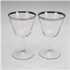 Image 2 : 6pc Wine Glasses with Trim, Made in France