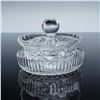 Image 1 : 3pc Cut Crystal Condiment Jar with Lid and Dish